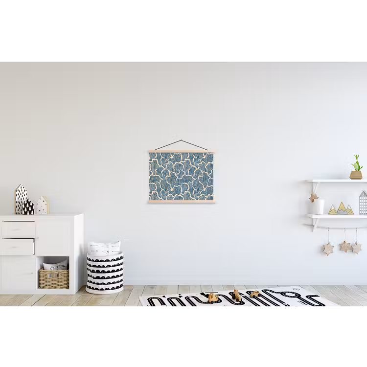 Schoolplaat - Organisch - Blauw - Crème - Schelpen — 3