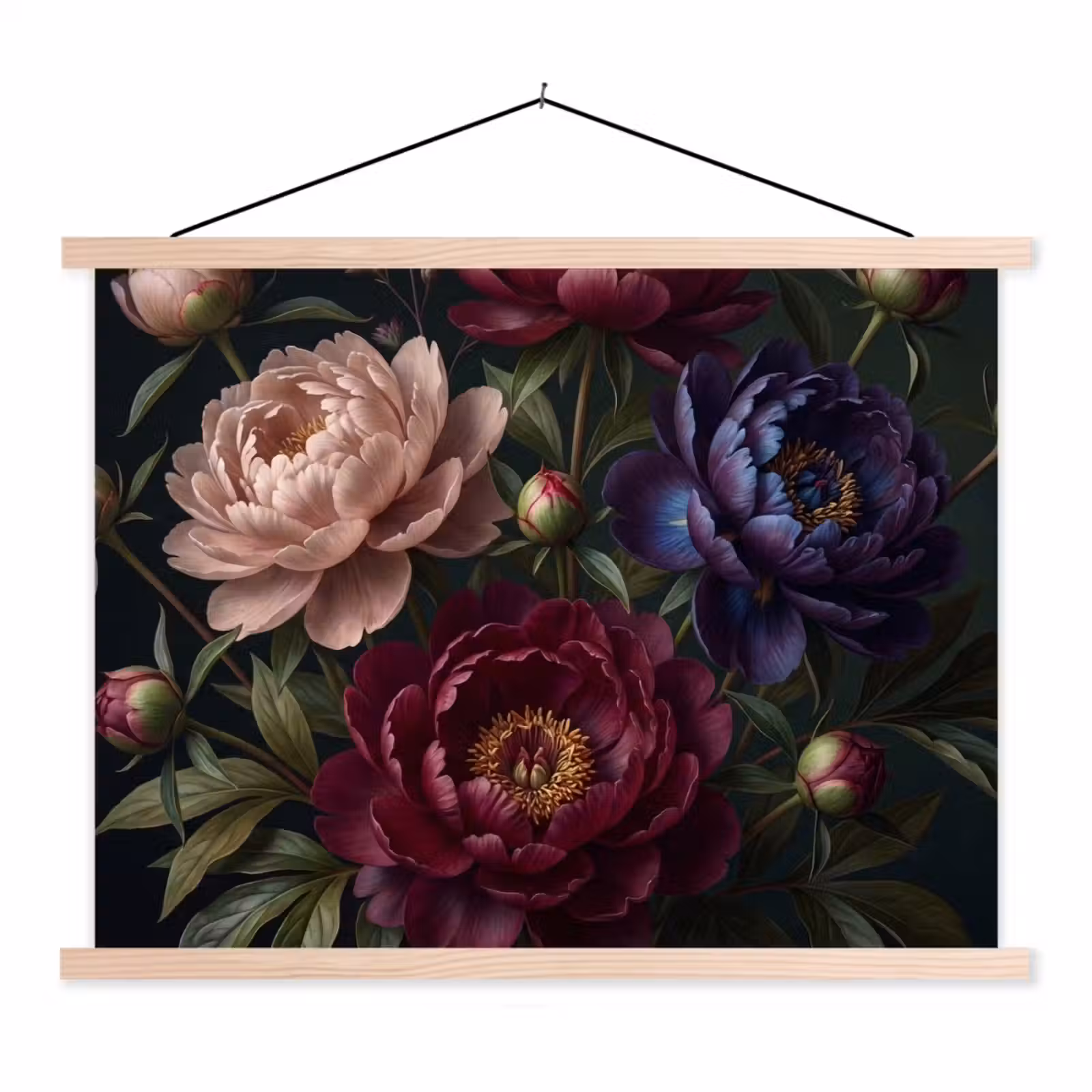 Schoolplaat - Bloemen - Boeket - Natuur - Modern - Donker — 1