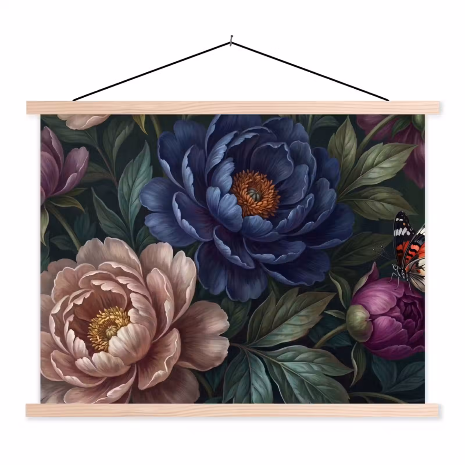Schoolplaat - Bloemen - Vlinder - Natuur - Modern - Paars — 1
