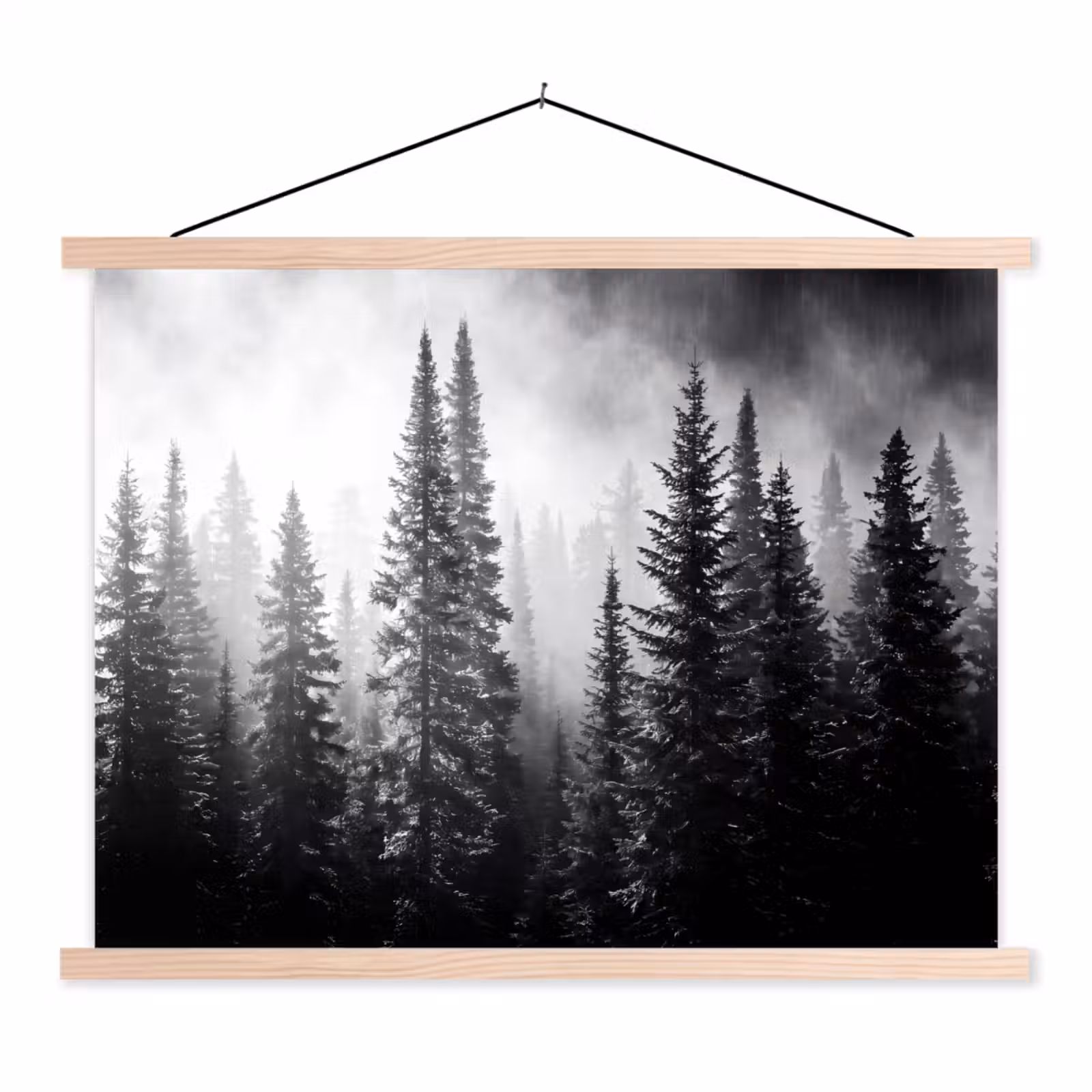Schoolplaat - Bos - Mist - Winter - Monochroom - Natuur — 1