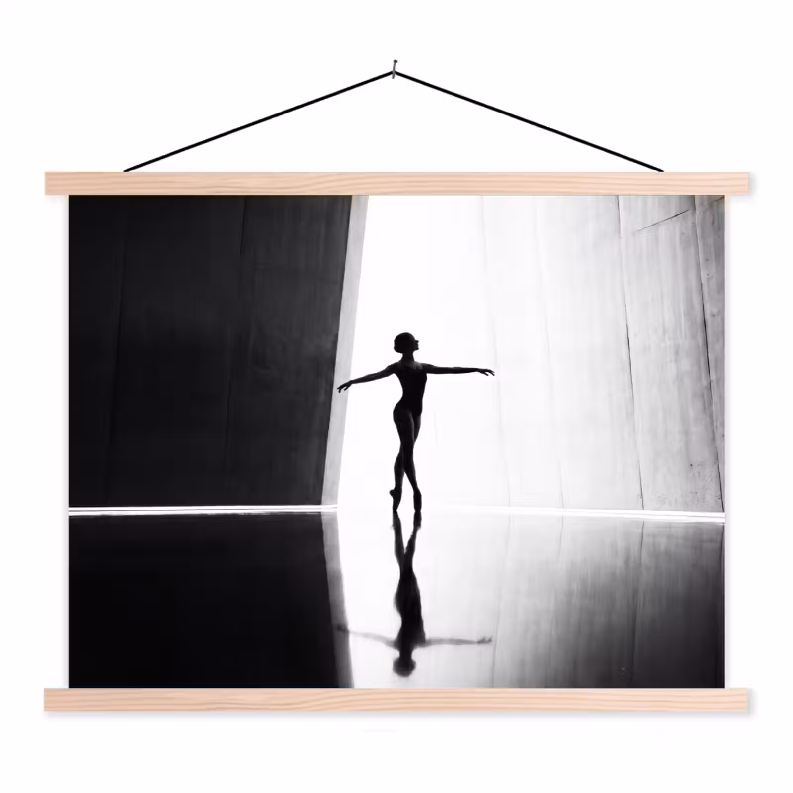 Schoolplaat - Danser - Silhouette - Kunst - Modern - Zwart-wit — 1