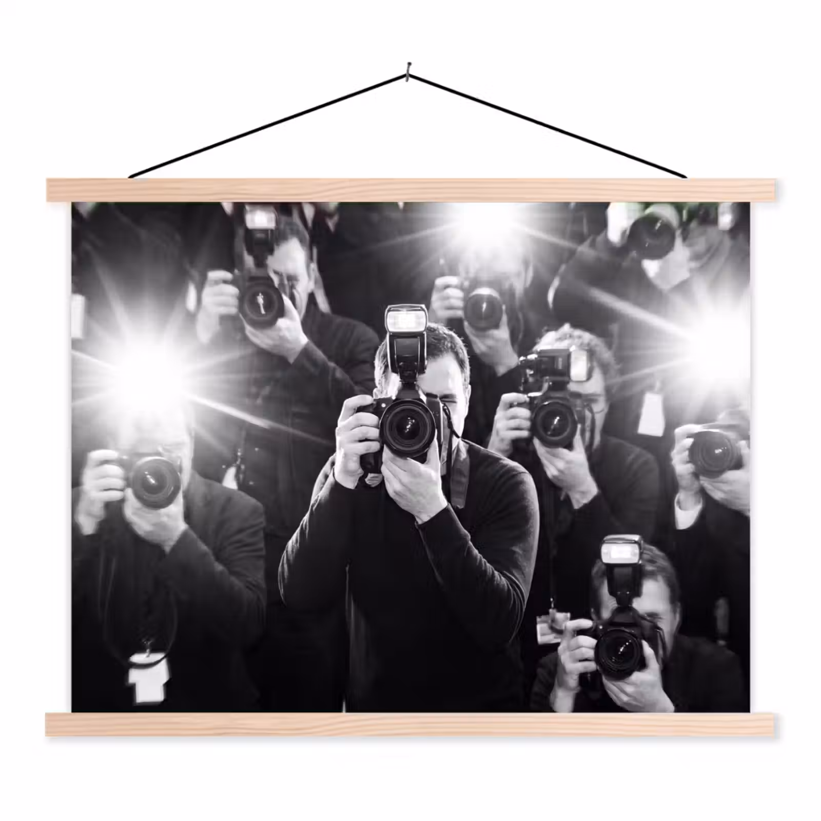 Schoolplaat - Mensen - Camera - Flitslicht - Zwart-wit - Media — 1