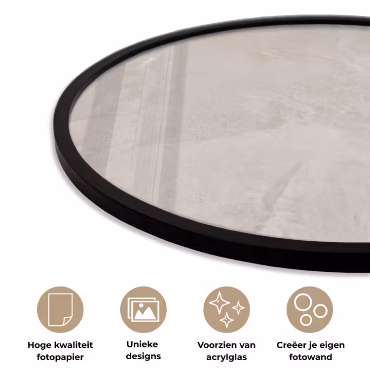 Ronde fotolijst - Textuur - Wand - Modern - Beige - Abstract — 5