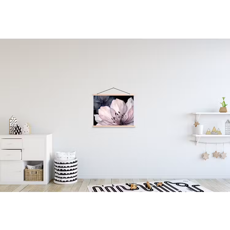 Schoolplaat - Bloemen - Aquarel - Modern - Roze - Donker — 3