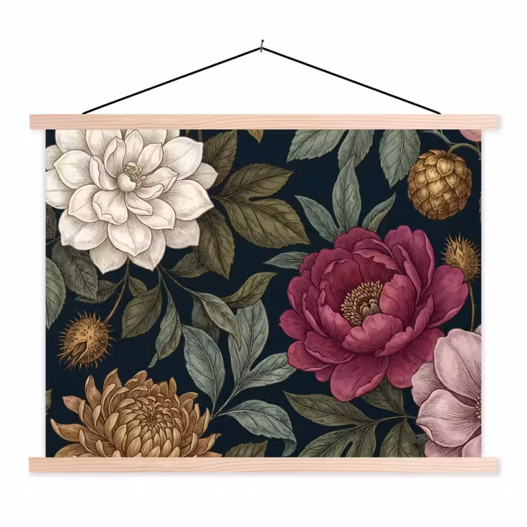 Schoolplaat - Bloemen - Botanisch - Illustratie - Donker - Vintage — 1