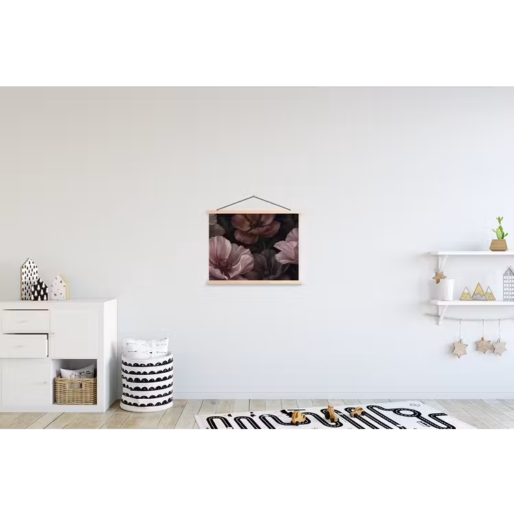 Schoolplaat - Bloemen - Natuur - Roze - Donker - Modern — 3