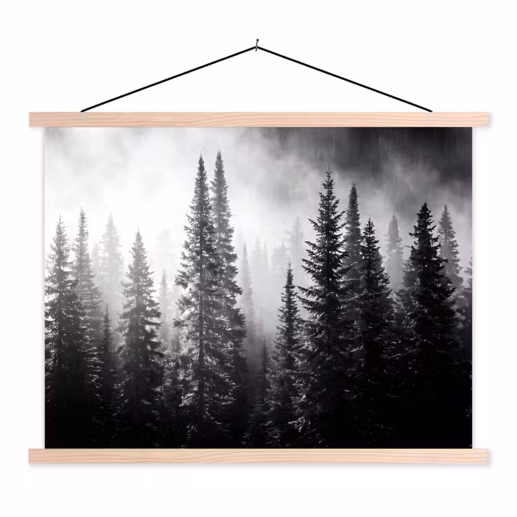 Schoolplaat - Bos - Mist - Winter - Monochroom - Natuur — 1