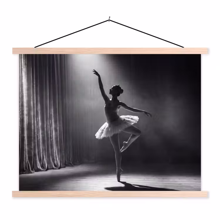 Schoolplaat - Danser - Podium - Zwart-wit - Kunst - Klassiek — 1