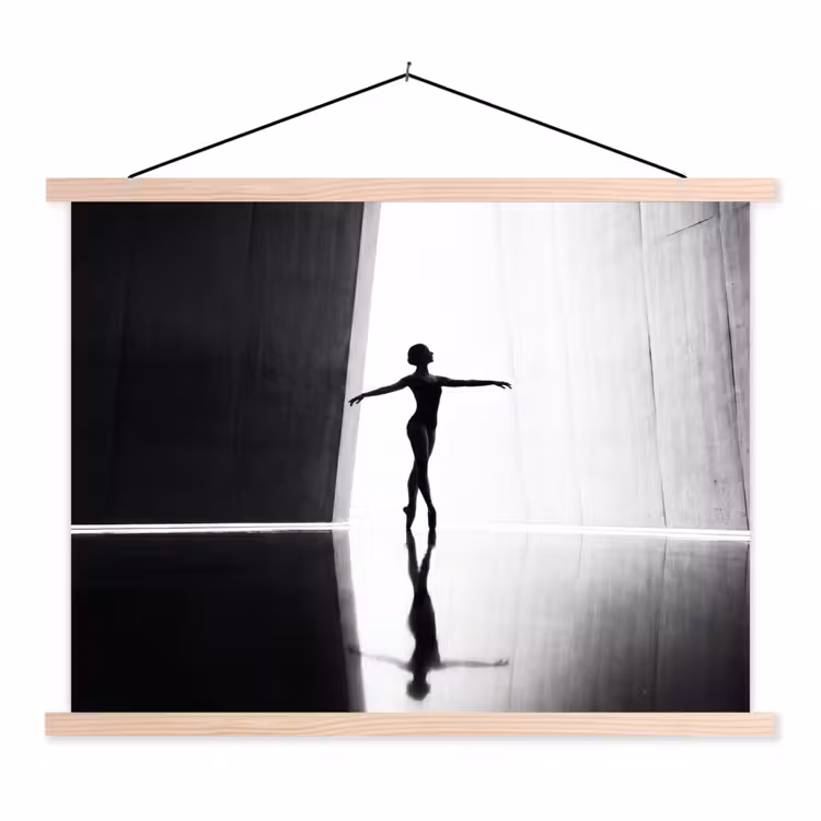 Schoolplaat - Danser - Silhouette - Kunst - Modern - Zwart-wit — 1