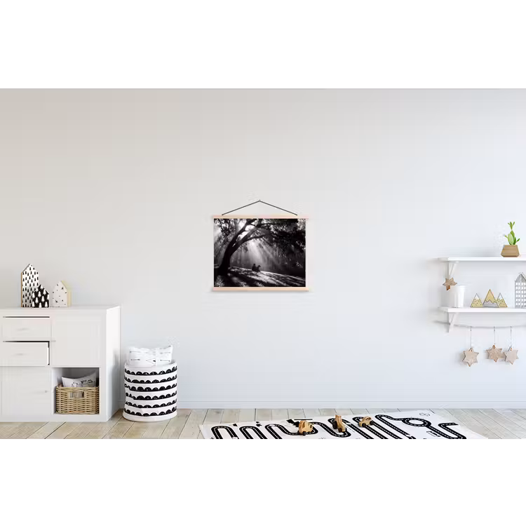 Schoolplaat - Mens - Hond - Natuur - Zwart-wit - Silhouet — 3
