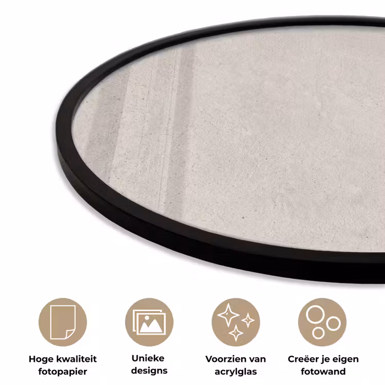 Ronde fotolijst - Textuur - Effen - Abstract - Beige — 5