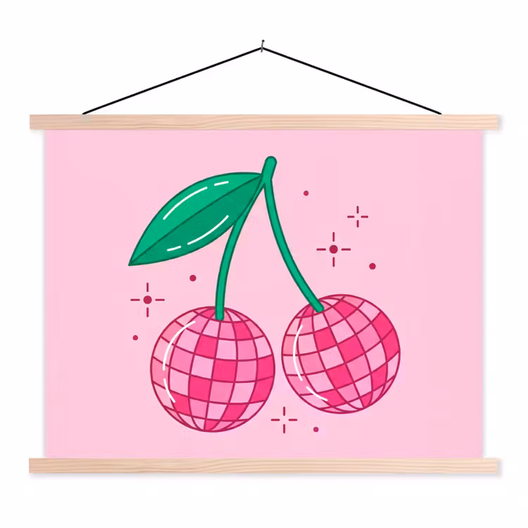 Schoolplaat - Decoratie - Disco-bal - Feest - Roze — 1