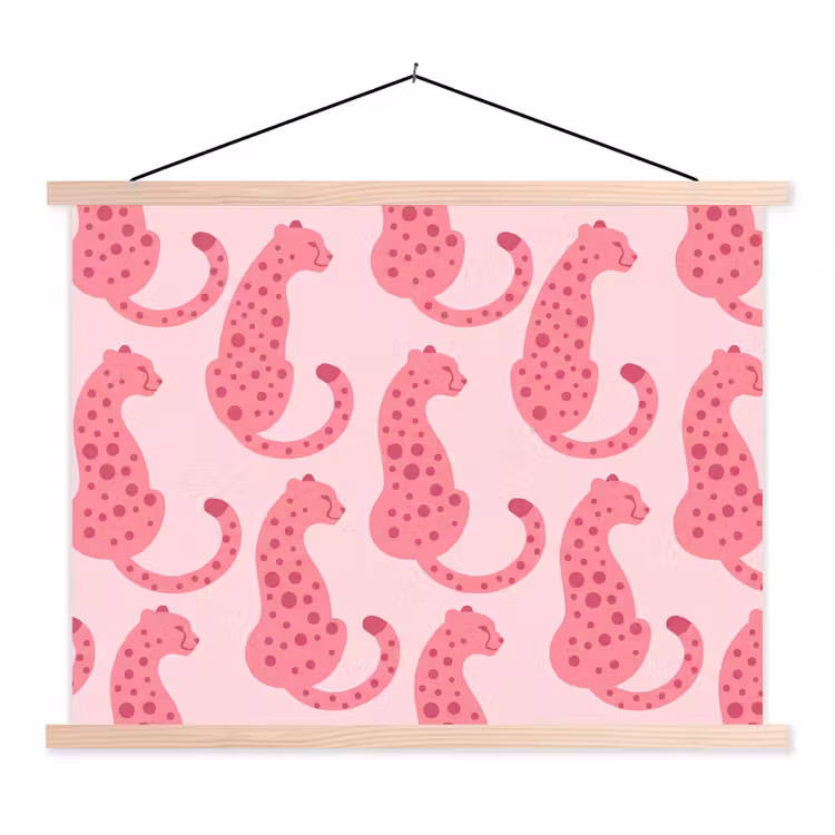 Schoolplaat - Kat - Gevlekt - Dieren - Patroon - Roze — 1