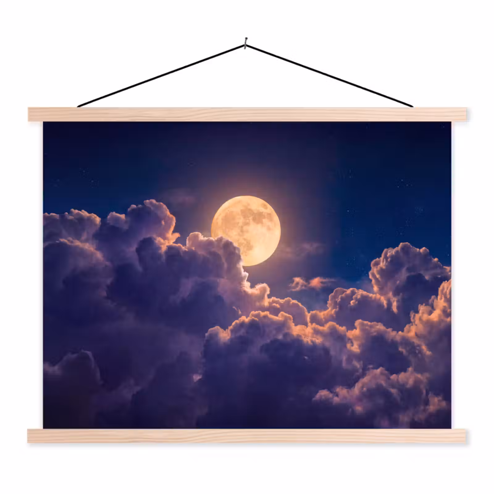 Schoolplaat - Maan - Wolken - Nacht - Oranje — 1