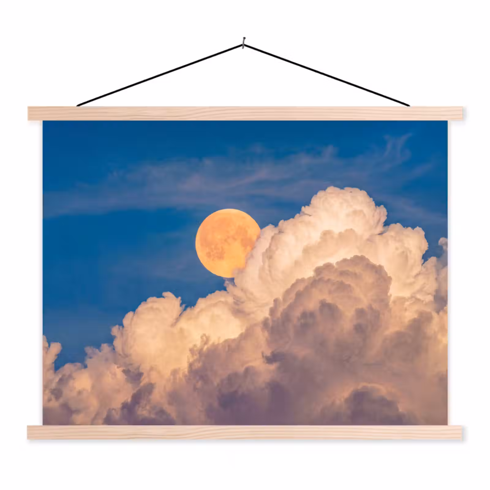 Schoolplaat - Maan - Wolken - Natuur - Oranje — 1