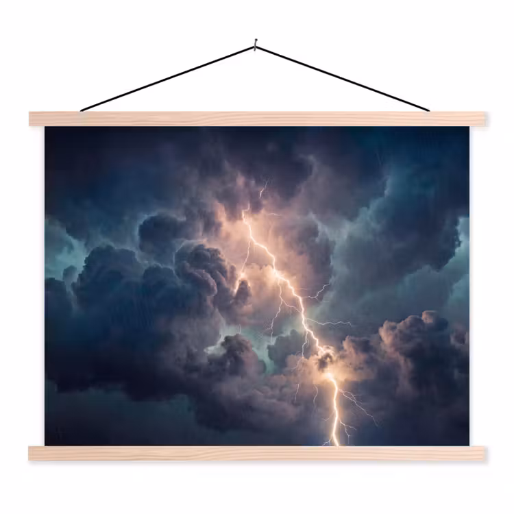 Schoolplaat - Bliksem - Storm - Natuur - Donker — 1