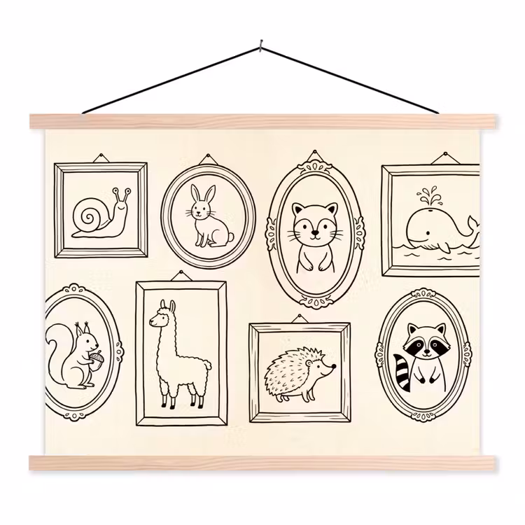Schoolplaat - Dieren - Illustratie - Lijsten - Galerij - Speels — 1