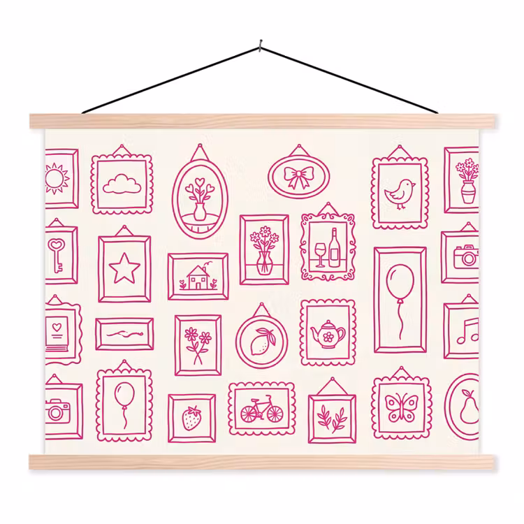Schoolplaat - Illustratie - Collectie - Kunst - Minimalistisch - Roze — 1