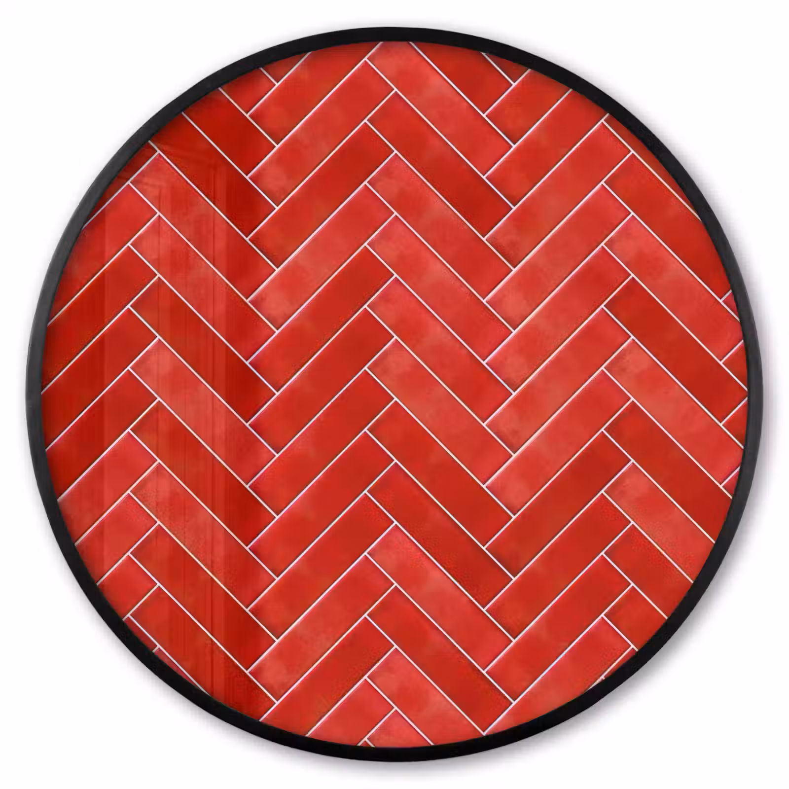 Ronde fotolijst - Visgraat - Tegel - Rood — 1