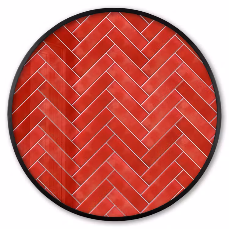 Ronde fotolijst - Visgraat - Tegel - Rood — 1