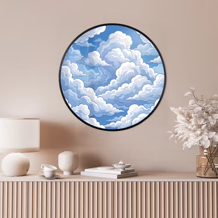 Ronde fotolijst - Wolken - Hemel - Abstract - Wit — 4