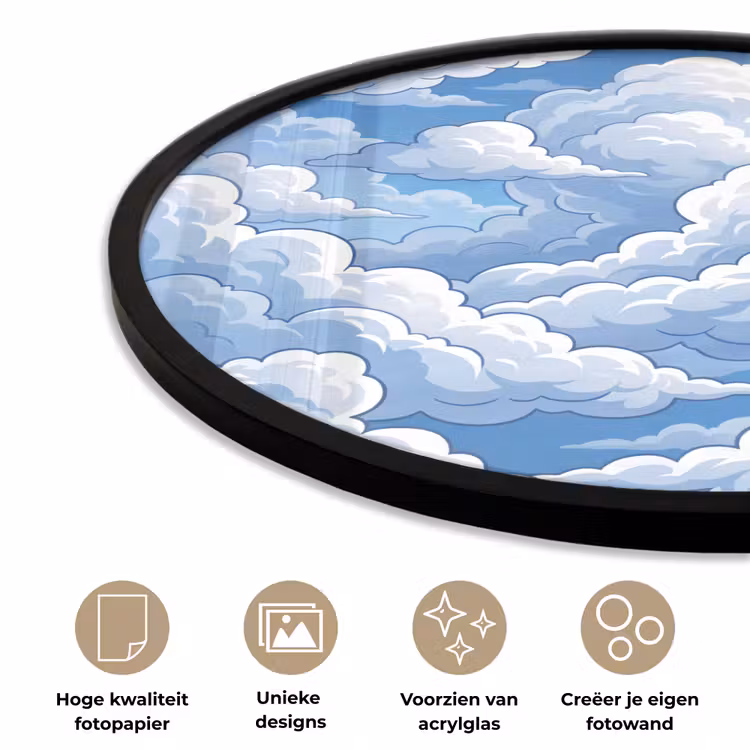 Ronde fotolijst - Wolken - Hemel - Abstract - Wit — 5