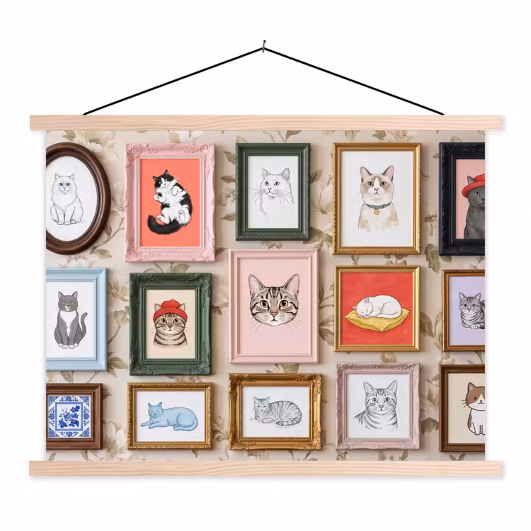 Schoolplaat - Kat - Portret - Dieren - Illustratie - Lijst — 1