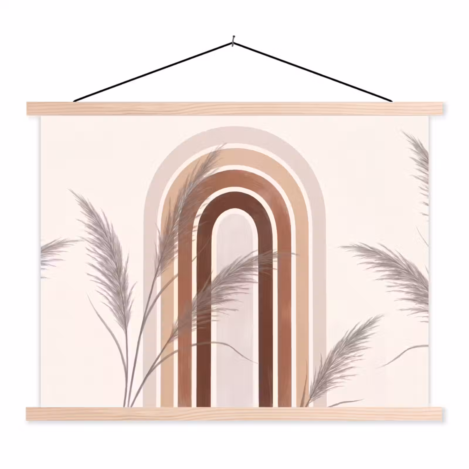 Schoolplaat - Abstract - Bogen - Plant - Boho - Beige — 1