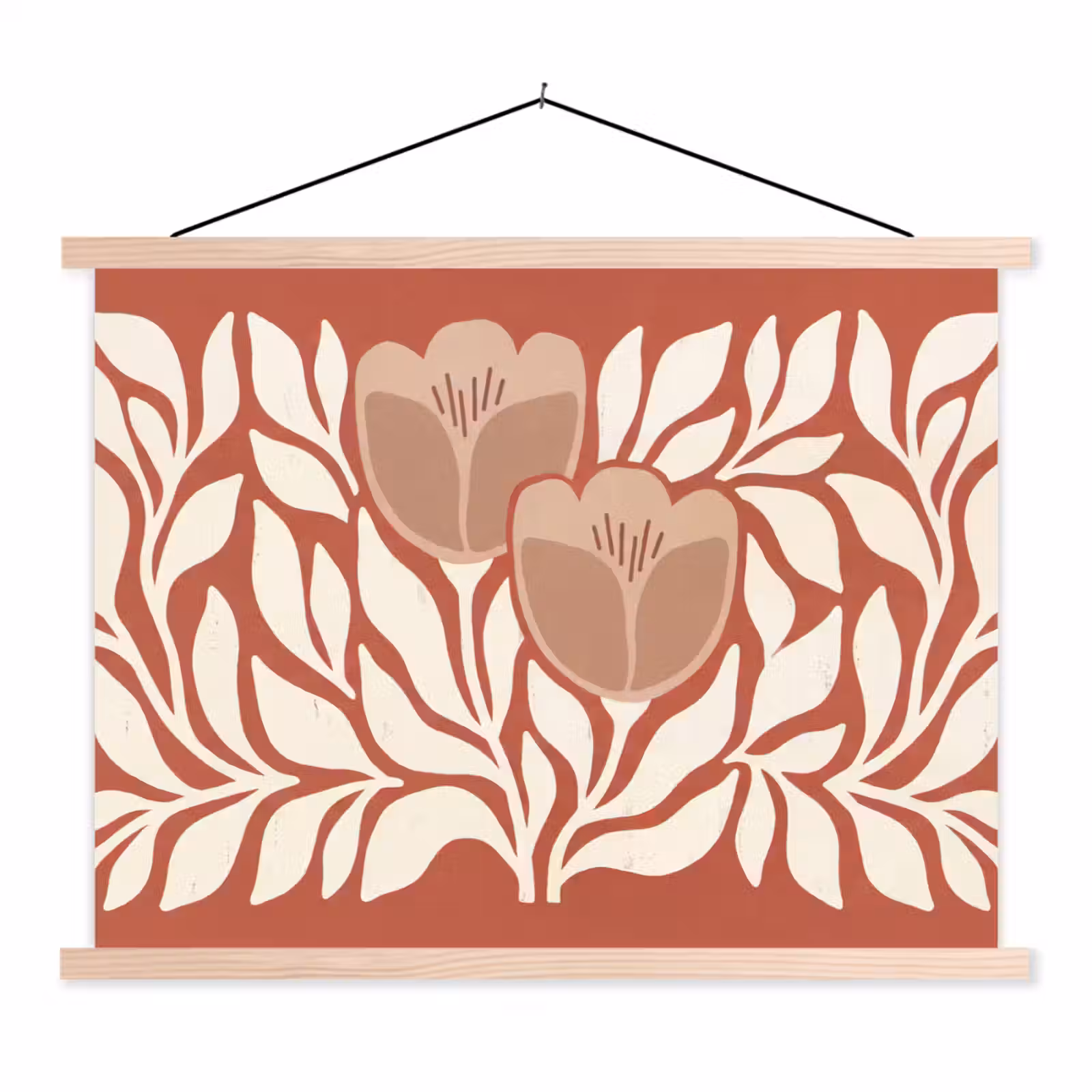 Schoolplaat - Bloemen - Abstract - Modern - Beige - Natuur — 1