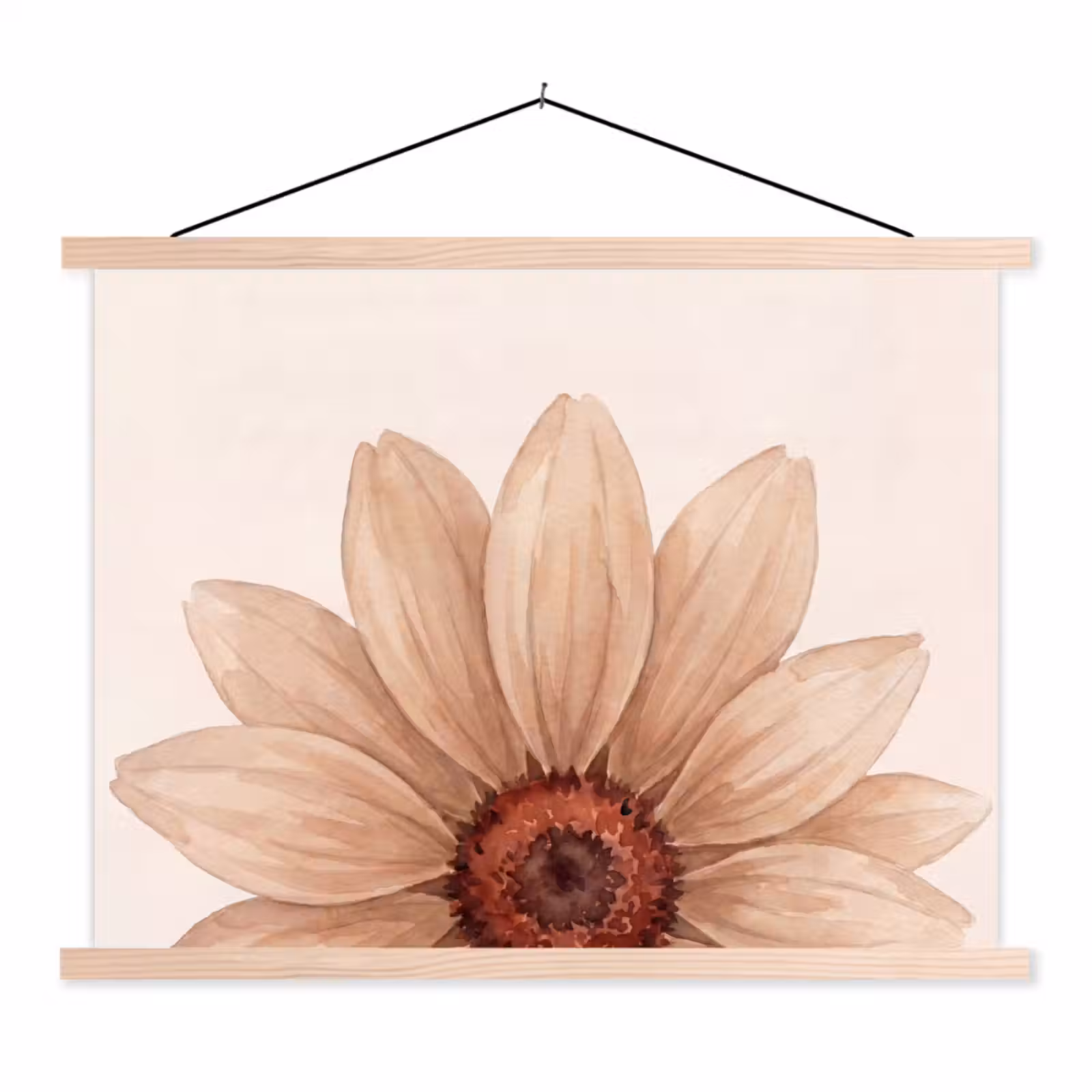 Schoolplaat - Bloemen - Bloemblad - Natuur - Aquarel - Beige — 1