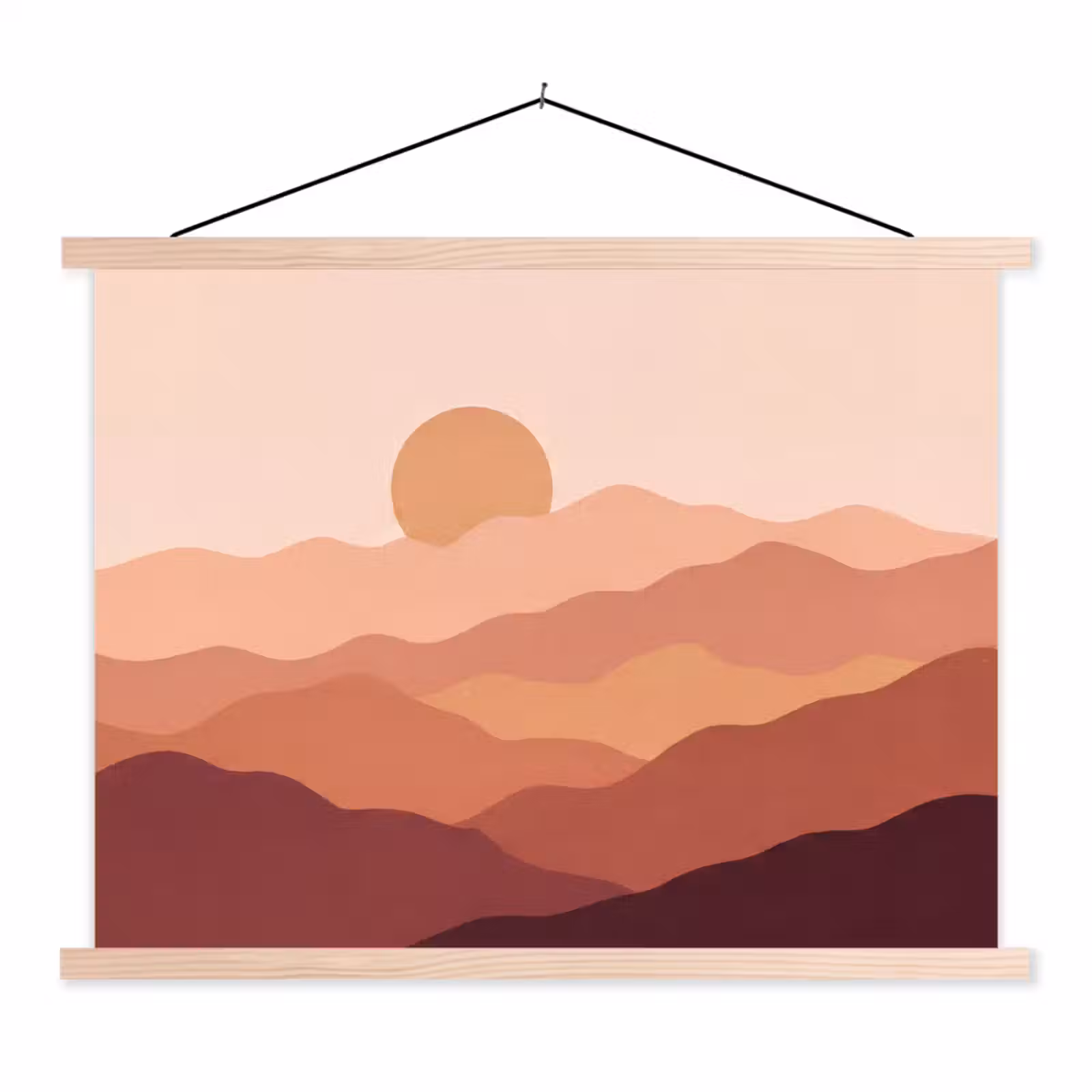 Schoolplaat - Natuur - Heuvels - Abstract - Modern - Oranje — 1