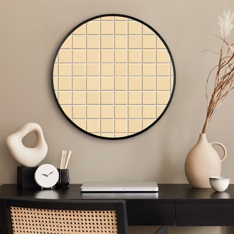 Ronde fotolijst - Tegels - Patroon - Crème — 2