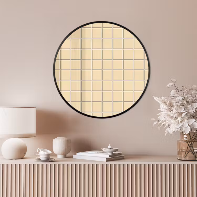 Ronde fotolijst - Tegels - Patroon - Crème — 4