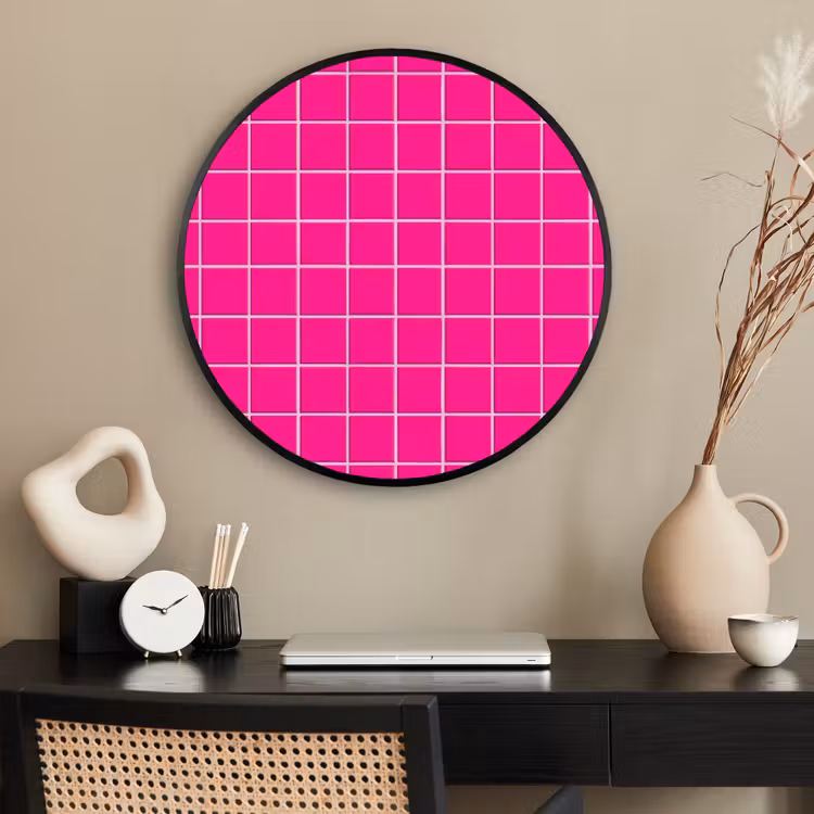Ronde fotolijst - Tegels - Vierkant - Fuchsia — 2