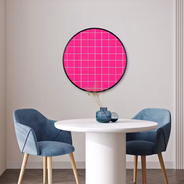 Ronde fotolijst - Tegels - Vierkant - Fuchsia — 3