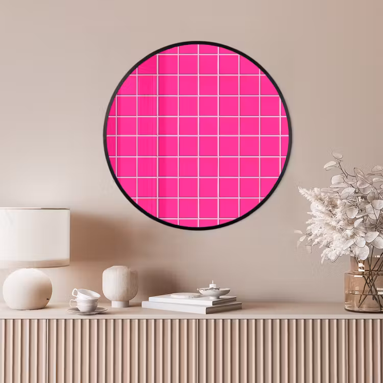 Ronde fotolijst - Tegels - Vierkant - Fuchsia — 4