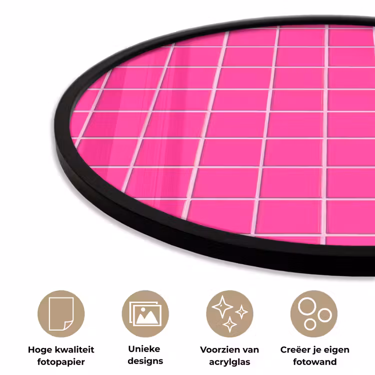 Ronde fotolijst - Tegels - Vierkant - Fuchsia — 5
