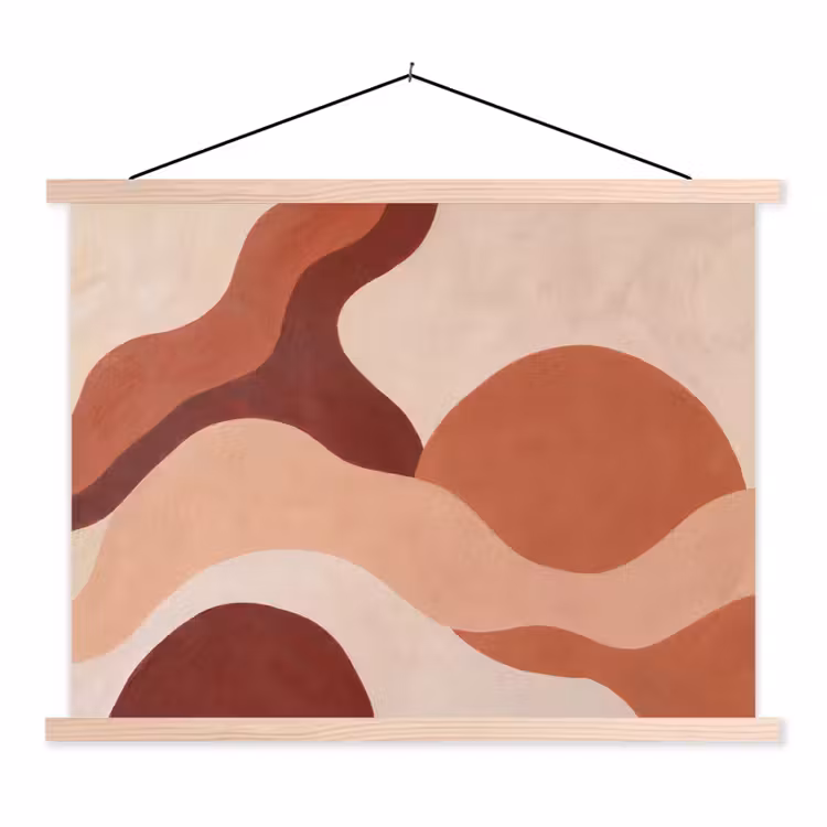 Schoolplaat - Abstract - Vormen - Organisch - Aardetinten - Modern — 1