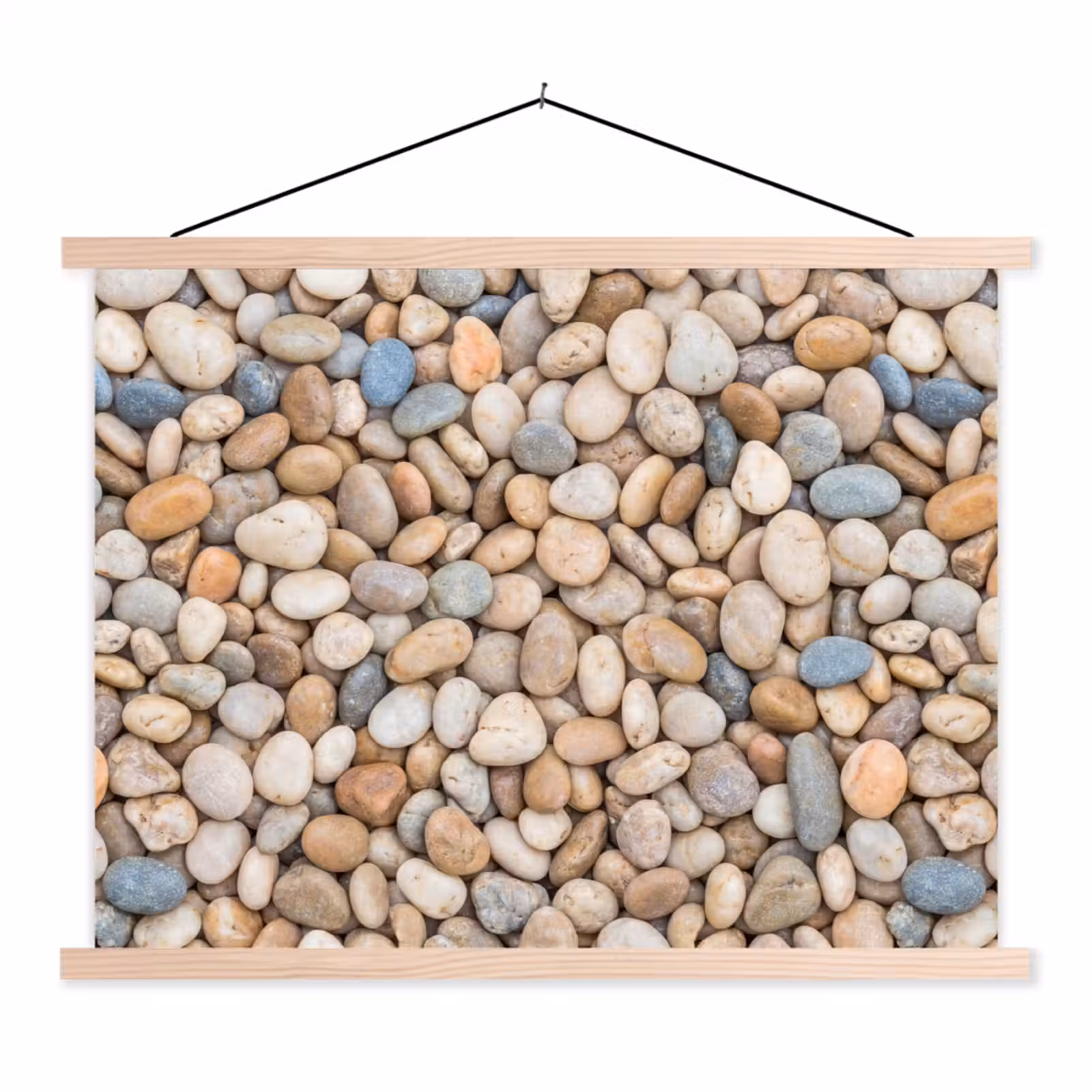 Schoolplaat - Kiezelstenen - Natuur - Textuur - Beige - Grijs — 1