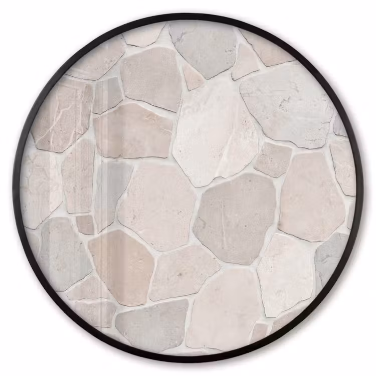 Ronde fotolijst - Steen - Patroon - Textuur - Beige — 1