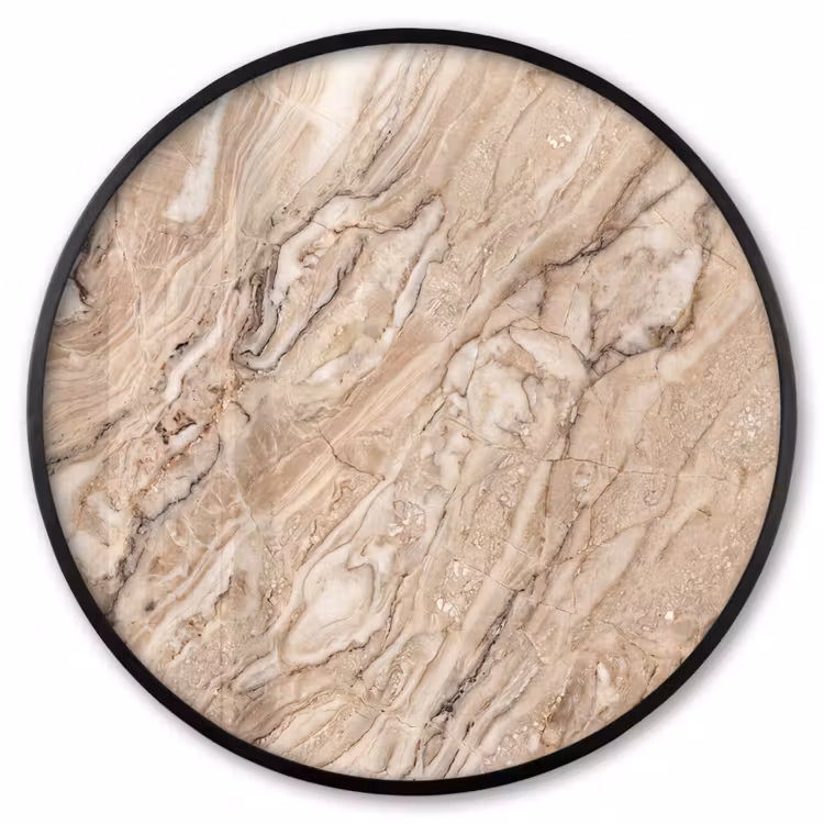Ronde fotolijst - Textuur - Aders - Abstract - Modern - Beige — 1