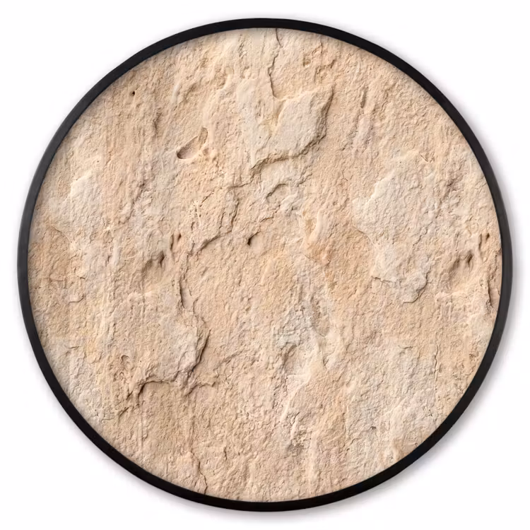 Ronde fotolijst - Textuur - Steen - Natuur - Beige — 1