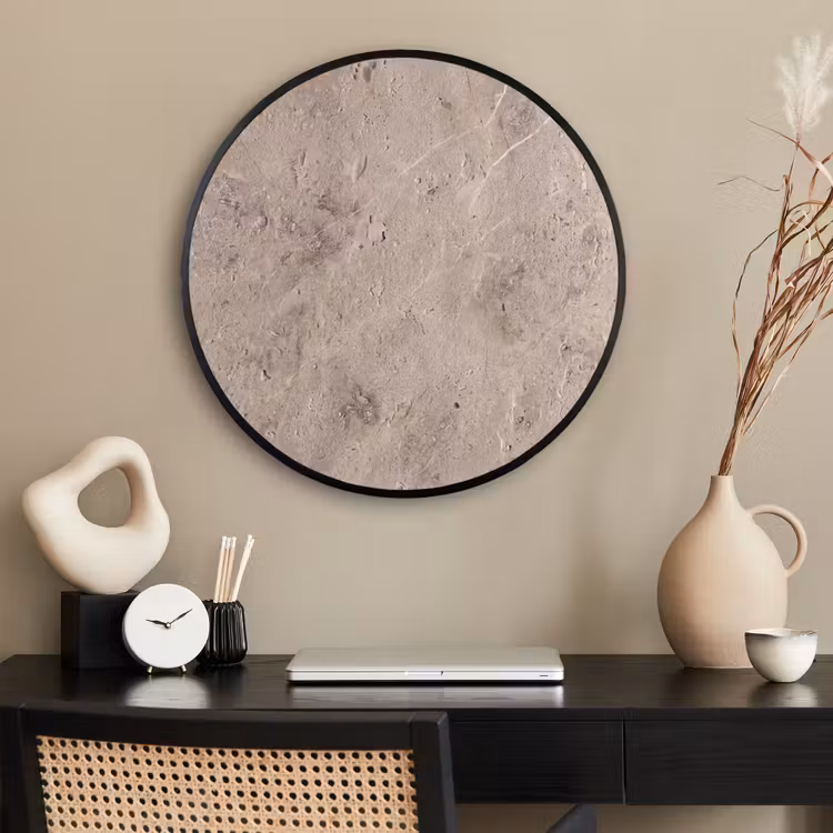 Ronde fotolijst - Textuur - Steen - Patroon - Rustiek - Beige — 2