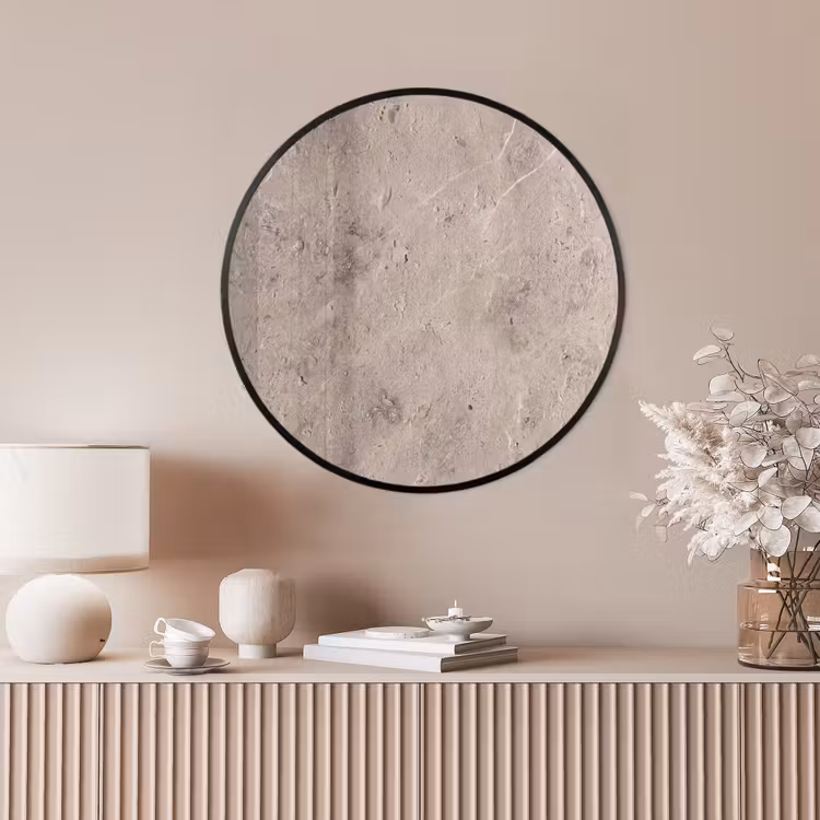 Ronde fotolijst - Textuur - Steen - Patroon - Rustiek - Beige — 4
