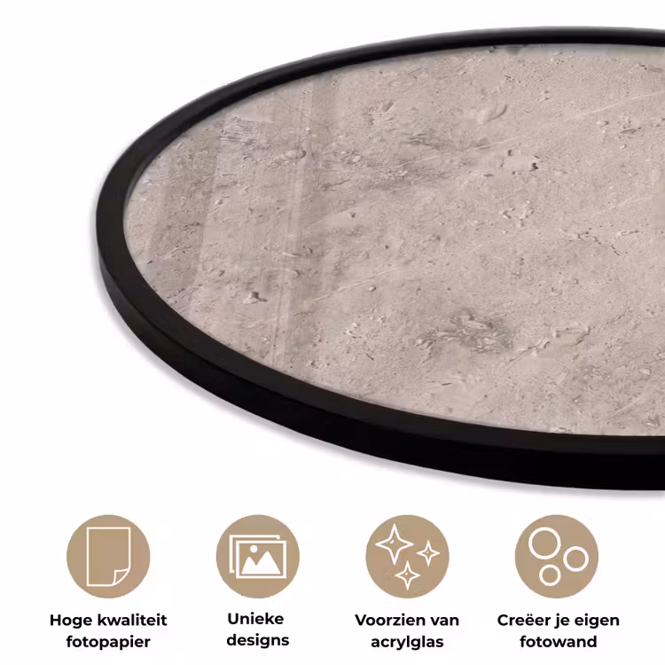 Ronde fotolijst - Textuur - Steen - Patroon - Rustiek - Beige — 5