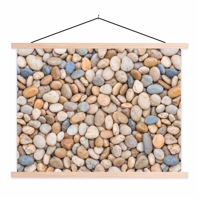 Schoolplaat - Kiezelstenen - Natuur - Textuur - Beige - Grijs — 1