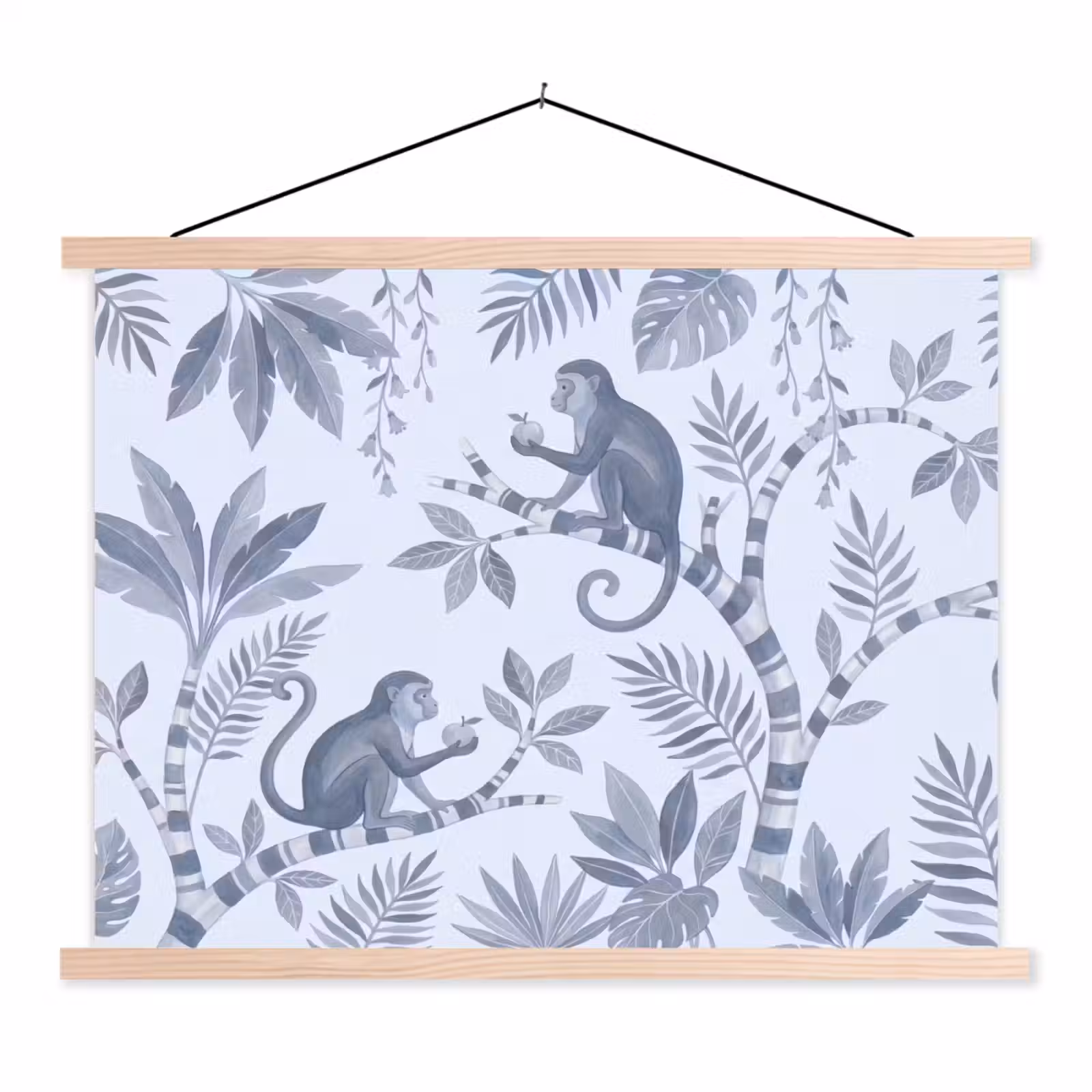 Schoolplaat - Aap - Boom - Bladeren - Jungle - Illustratie — 1