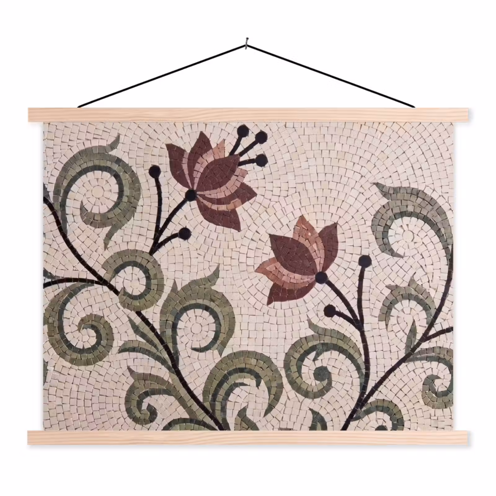 Schoolplaat - Bloemen - Mozaïek - Patroon - Abstract - Groen — 1