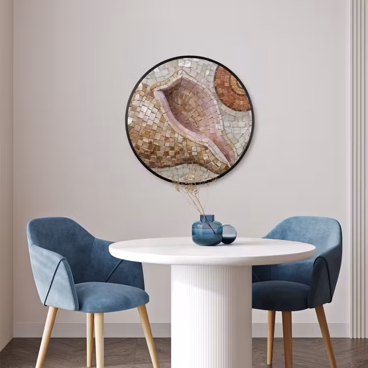Ronde fotolijst - Schelp - Mozaïek - Zee - Beige - Modern — 3