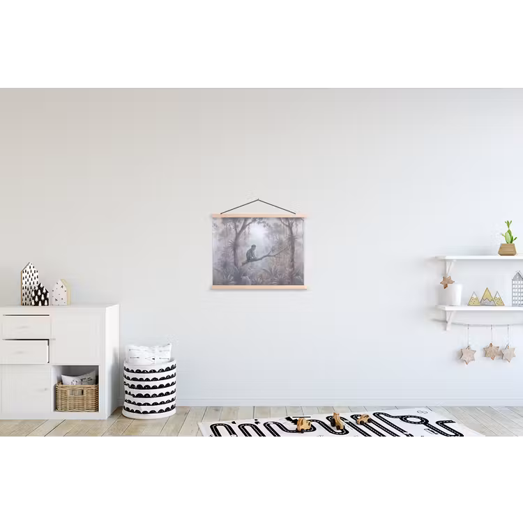 Schoolplaat - Aap - Boom - Jungle - Natuur - Grijs — 3